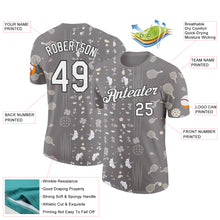 Load image into Gallery viewer, Custom Gray White-Black 3D Pickleball Paddles Balls Floral Performance T-Shirt