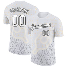 Charger l'image dans la galerie, Custom White Black 3D Pickleball Paddles Balls Floral Performance T-Shirt