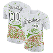 Laden Sie das Bild in den Galerie-Viewer, Custom White Black 3D Pickleball Paddles Balls Cactus Performance T-Shirt