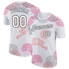 Charger l'image dans la galerie, Custom White Black 3D Pickleball Paddles Balls Floral Performance T-Shirt