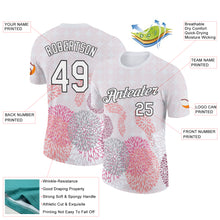 Charger l'image dans la galerie, Custom White Black 3D Pickleball Paddles Balls Floral Performance T-Shirt