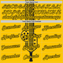 Загрузить изображение в средство просмотра галереи, Custom Yellow Black 3D Pickleball Paddles Balls Performance T-Shirt