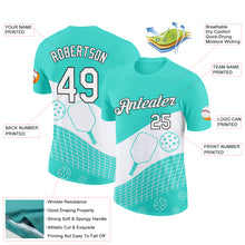 Загрузить изображение в средство просмотра галереи, Custom Green White-Black 3D Pickleball Paddles Balls Performance T-Shirt