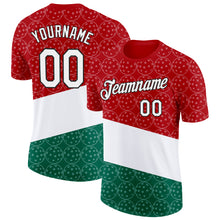 Загрузить изображение в средство просмотра галереи, Custom Red White Green-Black 3D Pickleball Balls Performance T-Shirt