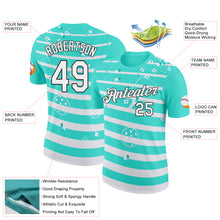 Загрузить изображение в средство просмотра галереи, Custom Green White-Black 3D Pickleball Paddles Balls Floral Performance T-Shirt