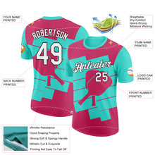 Загрузить изображение в средство просмотра галереи, Custom Green White Red-Black 3D Pickleball Paddles Performance T-Shirt