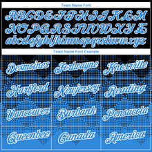 Загрузить изображение в средство просмотра галереи, Custom Black Powder Blue-White 3D Pattern Design Gradient Square Shapes Performance T-Shirt