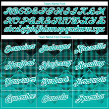 Load image into Gallery viewer, Custom Black Aqua-White 3D Pattern Design Gradient Square Shapes Performance T-Shirt