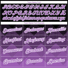 Load image into Gallery viewer, Custom Black Medium Purple-White 3D Pattern Design Gradient Square Shapes Performance T-Shirt