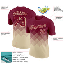 Загрузить изображение в средство просмотра галереи, Custom Crimson Cream 3D Pattern Design Gradient Square Shapes Performance T-Shirt