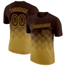 Загрузить изображение в средство просмотра галереи, Custom Brown Old Gold 3D Pattern Design Gradient Square Shapes Performance T-Shirt