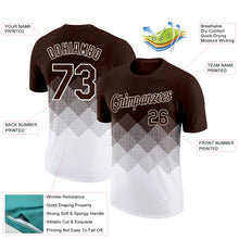 Загрузить изображение в средство просмотра галереи, Custom Brown White 3D Pattern Design Gradient Square Shapes Performance T-Shirt