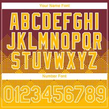 Load image into Gallery viewer, Custom Burgundy Gold-White 3D Pattern Design Gradient Square Shapes Performance T-Shirt