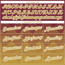 Load image into Gallery viewer, Custom Burgundy Old Gold-White 3D Pattern Design Gradient Square Shapes Performance T-Shirt