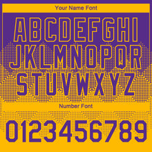 Load image into Gallery viewer, Custom Purple Gold 3D Pattern Design Gradient Square Shapes Performance T-Shirt