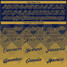 Load image into Gallery viewer, Custom Navy Old Gold 3D Pattern Design Gradient Square Shapes Performance T-Shirt