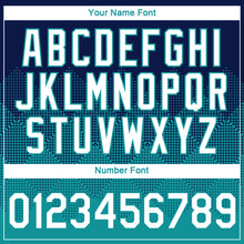 Charger l'image dans la galerie, Custom Navy White-Teal 3D Pattern Design Gradient Square Shapes Performance T-Shirt