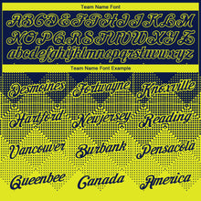 Load image into Gallery viewer, Custom Navy Neon Yellow 3D Pattern Design Gradient Square Shapes Performance T-Shirt