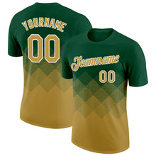 Load image into Gallery viewer, Custom Green Old Gold-White 3D Pattern Design Gradient Square Shapes Performance T-Shirt