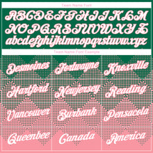 Загрузить изображение в средство просмотра галереи, Custom Kelly Green White-Medium Pink 3D Pattern Design Gradient Square Shapes Performance T-Shirt