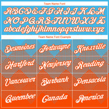 Загрузить изображение в средство просмотра галереи, Custom Sky Blue White-Orange 3D Pattern Design Gradient Square Shapes Performance T-Shirt