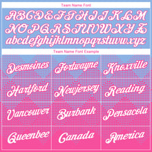 Load image into Gallery viewer, Custom Light Blue White-Pink 3D Pattern Design Gradient Square Shapes Performance T-Shirt