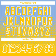 Load image into Gallery viewer, Custom Light Blue Yellow-White 3D Pattern Design Gradient Square Shapes Performance T-Shirt