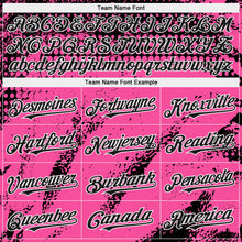 Charger l'image dans la galerie, Custom Black Pink-White 3D Pattern Design Splash Grunge Fragment Authentic Baseball Jersey