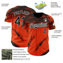 Load image into Gallery viewer, Custom Black Orange-White 3D Pattern Design Splash Grunge Fragment Authentic Baseball Jersey