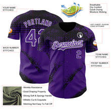 Charger l'image dans la galerie, Custom Black Purple-White 3D Pattern Design Splash Grunge Fragment Authentic Baseball Jersey