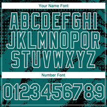 Load image into Gallery viewer, Custom Black Teal-White 3D Pattern Design Splash Grunge Fragment Authentic Baseball Jersey