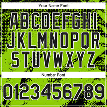 Laden Sie das Bild in den Galerie-Viewer, Custom Black Neon Green-White 3D Pattern Design Splash Grunge Fragment Authentic Baseball Jersey