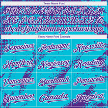 Charger l'image dans la galerie, Custom Purple Lakes Blue-White 3D Pattern Design Splash Grunge Fragment Authentic Baseball Jersey
