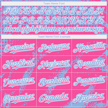 Laden Sie das Bild in den Galerie-Viewer, Custom Light Blue Pink-White 3D Pattern Design Splash Grunge Fragment Authentic Baseball Jersey