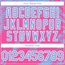 Laden Sie das Bild in den Galerie-Viewer, Custom Light Blue Pink-White 3D Pattern Design Splash Grunge Fragment Authentic Baseball Jersey