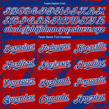 Charger l'image dans la galerie, Custom Royal Red-White 3D Pattern Design Splash Grunge Fragment Authentic Baseball Jersey