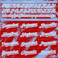 Charger l'image dans la galerie, Custom Light Blue Red-White 3D Pattern Design Splash Grunge Fragment Authentic Baseball Jersey