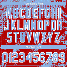 Charger l'image dans la galerie, Custom Light Blue Red-White 3D Pattern Design Splash Grunge Fragment Authentic Baseball Jersey