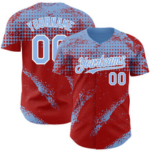 Charger l'image dans la galerie, Custom Light Blue Red-White 3D Pattern Design Splash Grunge Fragment Authentic Baseball Jersey