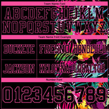 Load image into Gallery viewer, Custom Black Pink 3D Pattern Tropical Palm Leaves Authentic Football Jersey