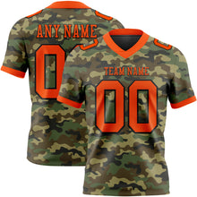 Laden Sie das Bild in den Galerie-Viewer, Custom Camo Orange-Black 3D Pattern Salute To Service Authentic Football Jersey