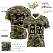 Laden Sie das Bild in den Galerie-Viewer, Custom Camo Black-Cream 3D Pattern Salute To Service Authentic Football Jersey