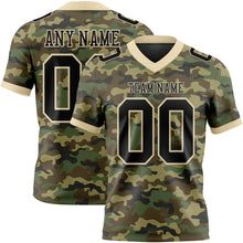 Laden Sie das Bild in den Galerie-Viewer, Custom Camo Black-Cream 3D Pattern Salute To Service Authentic Football Jersey