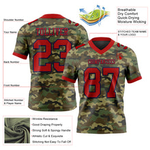 Laden Sie das Bild in den Galerie-Viewer, Custom Camo Red-Navy 3D Pattern Salute To Service Authentic Football Jersey