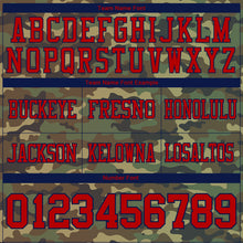 Laden Sie das Bild in den Galerie-Viewer, Custom Camo Red-Navy 3D Pattern Salute To Service Authentic Football Jersey