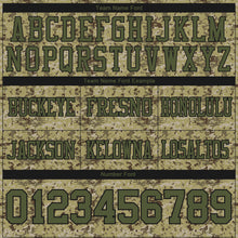 Laden Sie das Bild in den Galerie-Viewer, Custom Camo Olive-Black 3D Pattern Salute To Service Authentic Football Jersey