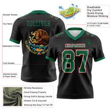 Load image into Gallery viewer, Custom Black Kelly Green White-Red 3D Pattern Mexico Authentic Football Jersey