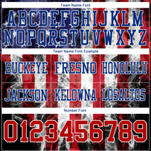 Загрузить изображение в средство просмотра галереи, Custom Black Red Royal-White 3D Pattern American Flag Authentic Football Jersey