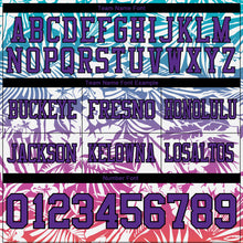 Load image into Gallery viewer, Custom White Purple-Black 3D Pattern Tropical Hawaii Jungle Leaves Authentic Football Jersey