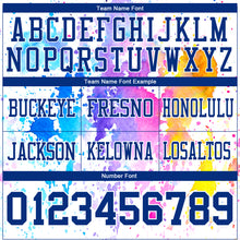 Загрузить изображение в средство просмотра галереи, Custom White Royal 3D Pattern Watercolor Splash Authentic Football Jersey